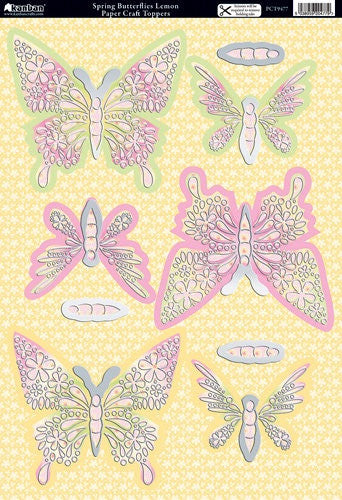 Kanban SPRING BUTTERFLIES Topper DieCut Card - Scrapbook Kyandyland