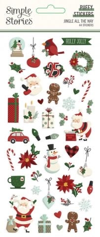 Simple Stories Jingle All The Way PUFFY STICKERS 44pc