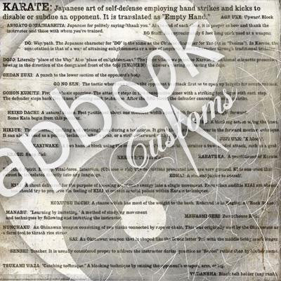 Scrapbook Customs KARATE GO BIG RIGHT 12"X12" Sports Cardstock Paper Sheet - Scrapbook Kyandyland