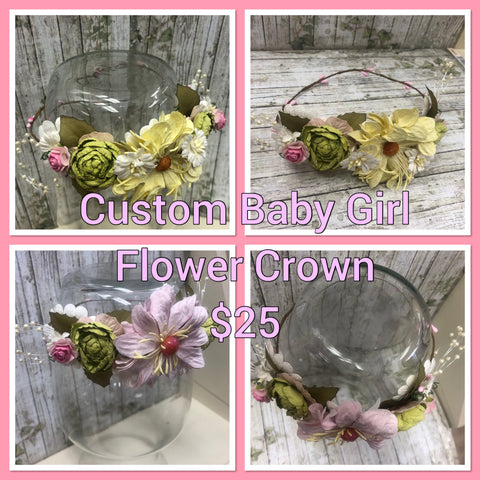 Custom Handcrafted Baby FLOWER CROWN from Scrapbooksrus
