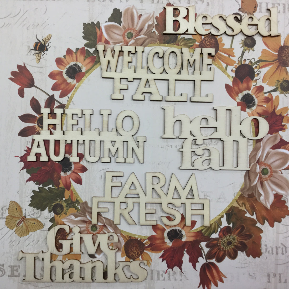 Wooden Harvest Titles Wood Word 1pc @Scrapbooksrus Las Vegas Largest Scrapbook Store