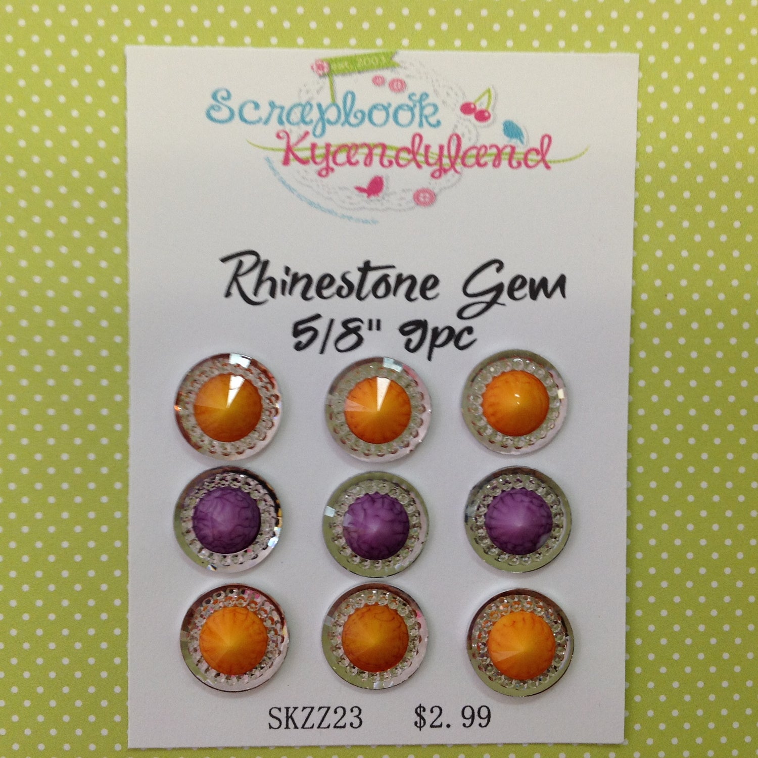 Rhinestone Gems 9pc 5/8&quot;