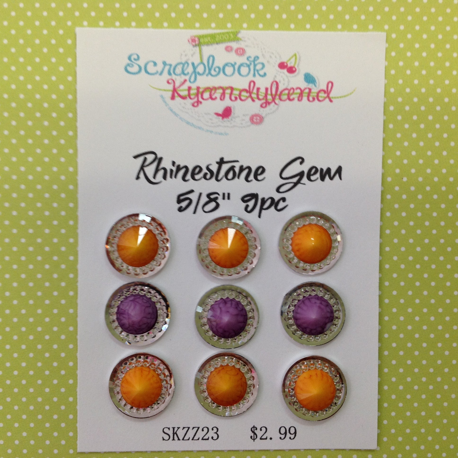 Rhinestone Gems 9pc 5/8&quot;