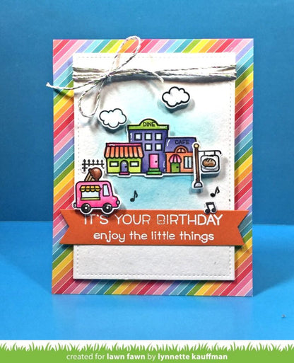 Lawn Fawn VILLAGE SHOPS Card Sample