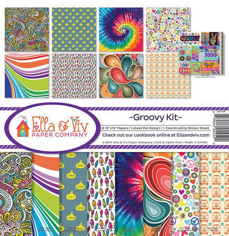 Ella & Viv GROOVY KIT 12"X12" Scrapbook Kit 9pc Scrapbooksrus