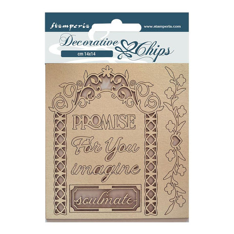 Stamperia Decorative Chips Garden of Promises FOR YOU 7pc