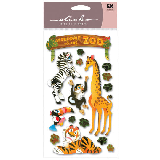 Ek Success ZOO Sticko 3D Stickers 17pc - Scrapbook Kyandyland