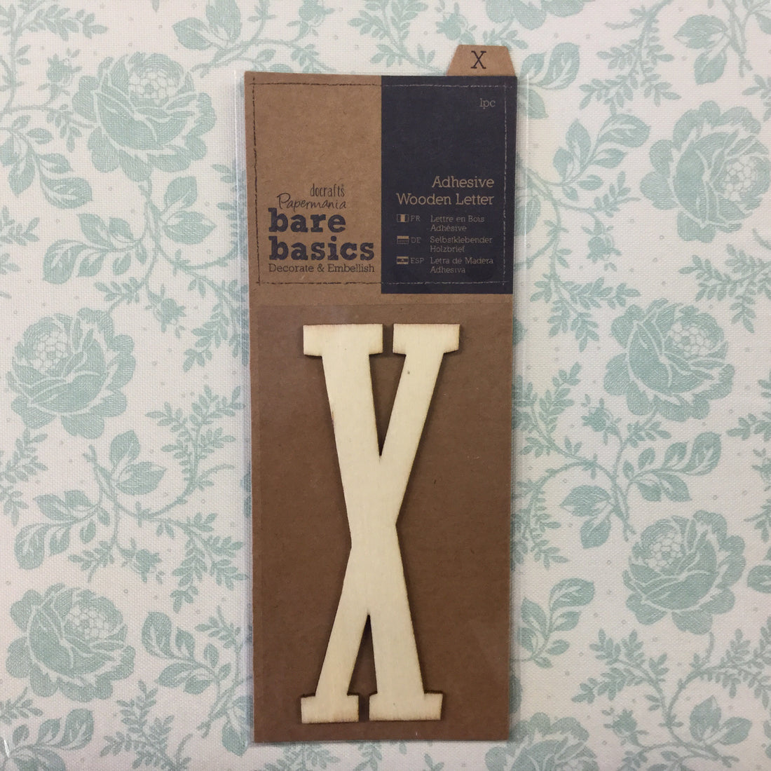 Scrapbooksrus Papermania Bare Basics Wooden Adhesive LETTER X Wood Scrapbooksrus