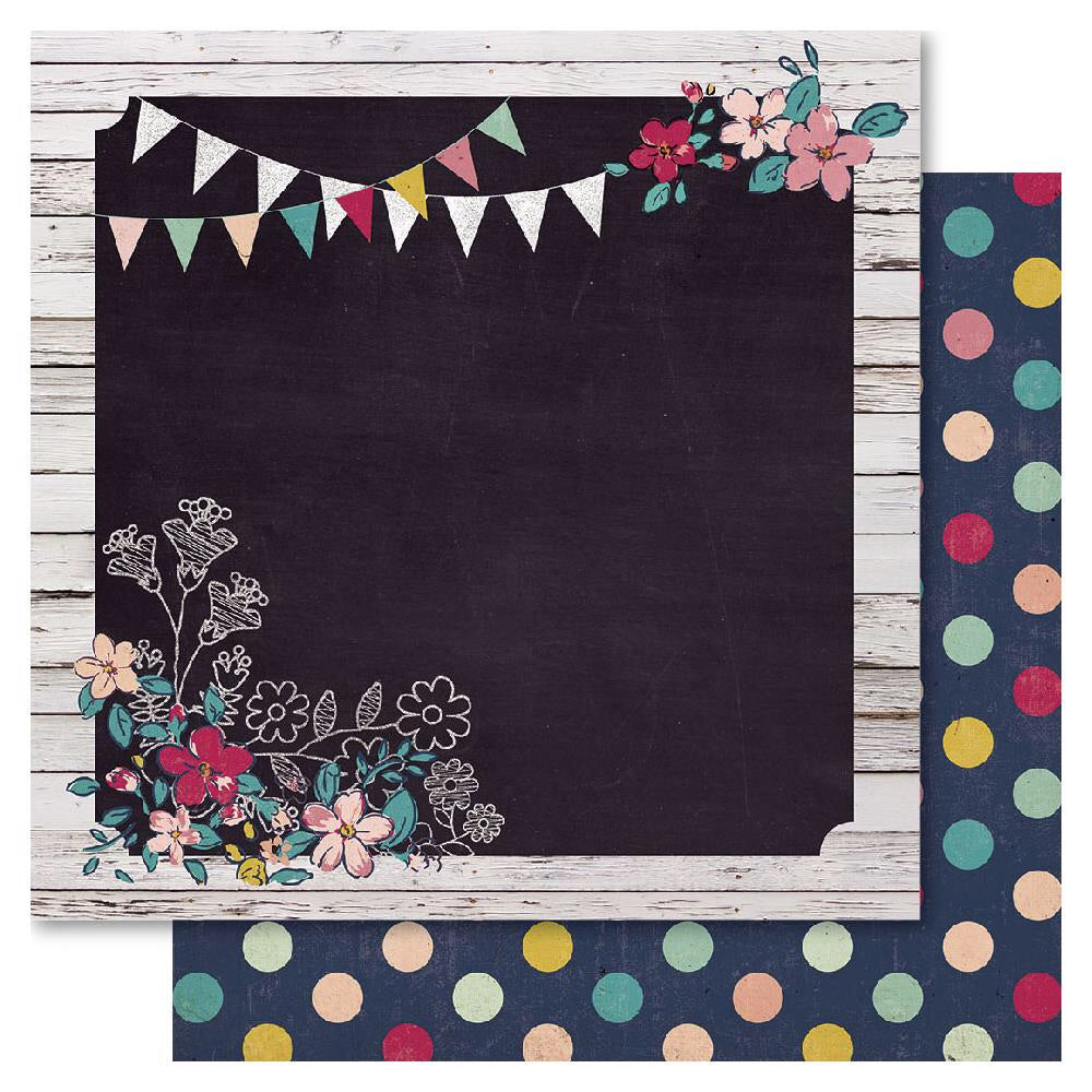 Bella! Girl BLACKBOARD 12x12 Scrapbook Paper Scapbooksrus