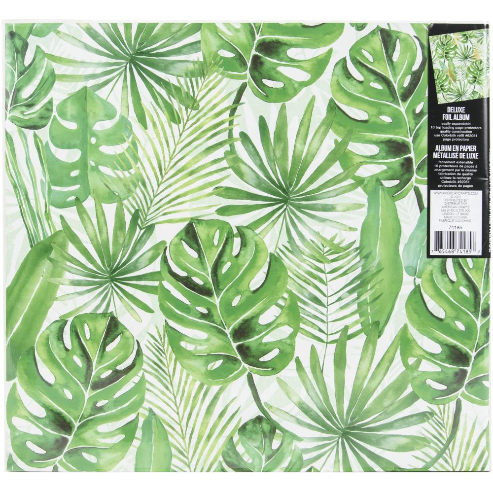 Colorbok TROPICAL LEAF Foil Scrapbook 12&quot;X12&quot; Post Album Scrapbooksrus