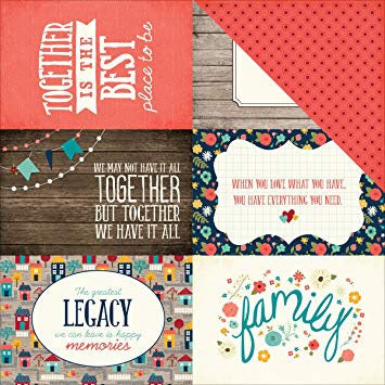 Echo Park The Story Of Our Family 4x6 JOURNALING CARDS 12&quot;x12&quot; Paper Scrapbooksrus