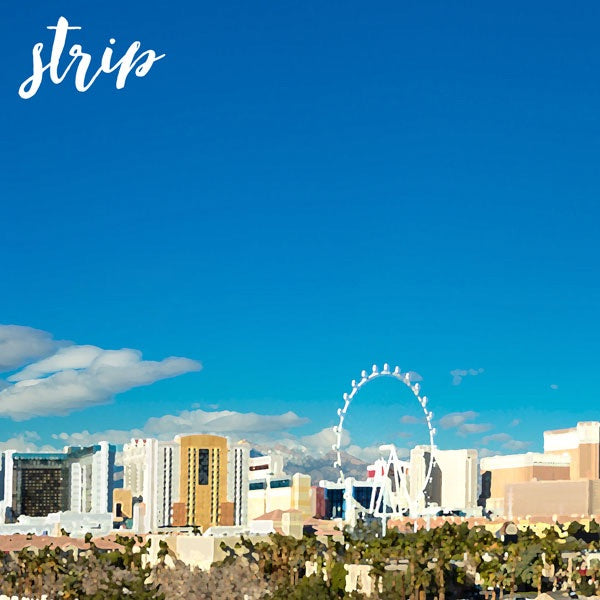 LAS VEGAS Strip RIGHT Watercolor 12"X12" Scrapbook Customs Paper Scrapbooksrus