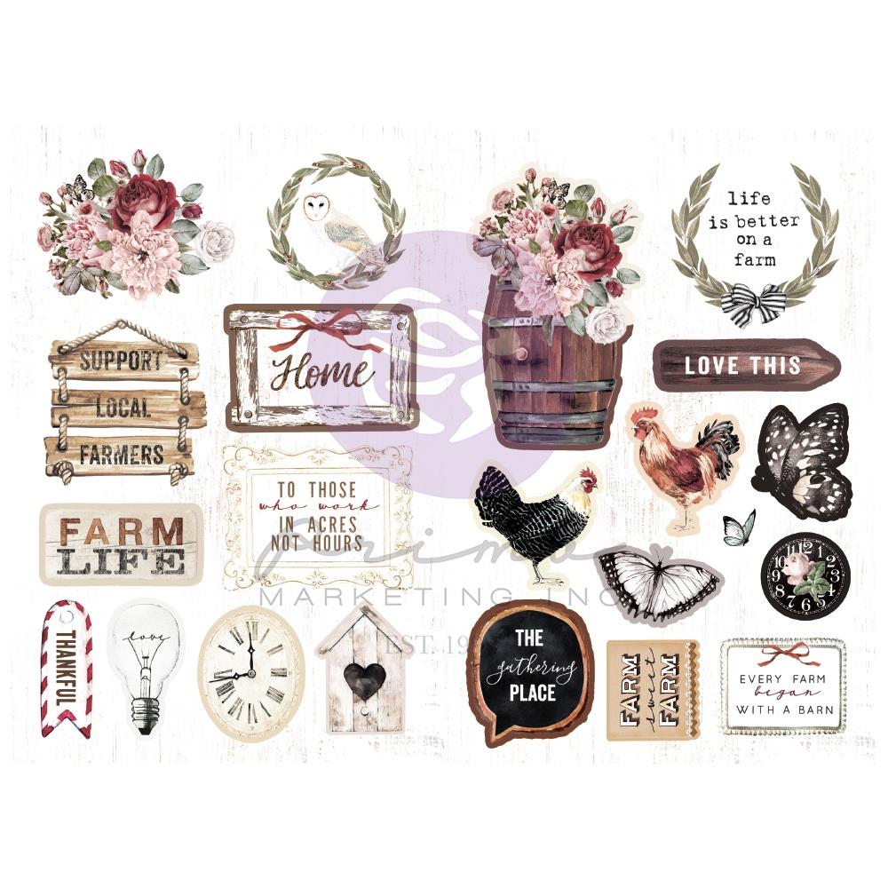 Prima Farm Sweet Farm EPHEMERA &amp; STICKERS 72pc