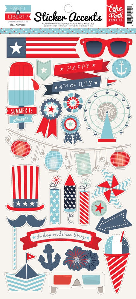 Echo Park SWEET LIBERTY Sticker Accent Sheet