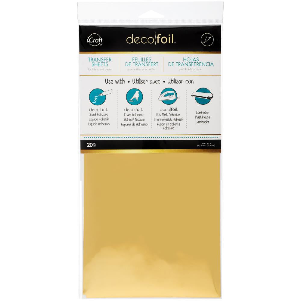 Thermoweb DECO FOIL GOLD Transfer Sheets 6&quot;X 12&quot; 20pc