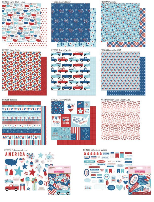 Bella Blvd FIREWORKS &amp; FREEDOM Collection Kit 12&quot;X12&quot; Scrapbooksrus