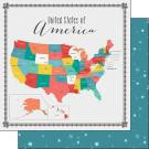 Scrapbook Customs USA MEMORIES MAP 12X12 Paper - Scrapbook Kyandyland