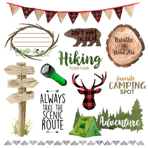 National Park NPWC CAMPING THINGS 2 CUT OUT 12&quot;X12&quot; Paper Scrapbooksrus