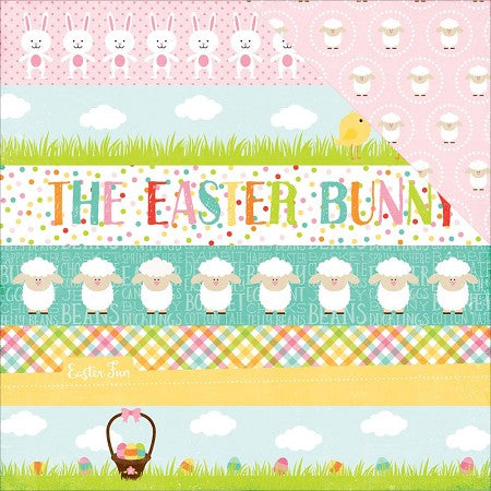 Echo Park Celebrate Easter BORDER STRIPS 12&quot;X12&quot; Cardstock Paper