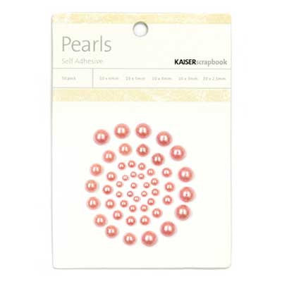 Kaisercraft RED PEARLS Self Adhesive 50 Pieces