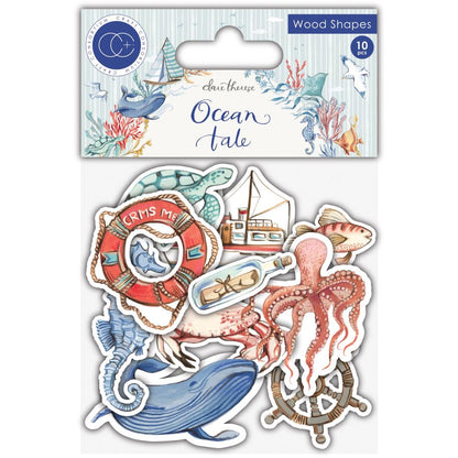 Craft Consortium OCEAN TALE Wood Shapes 10pc