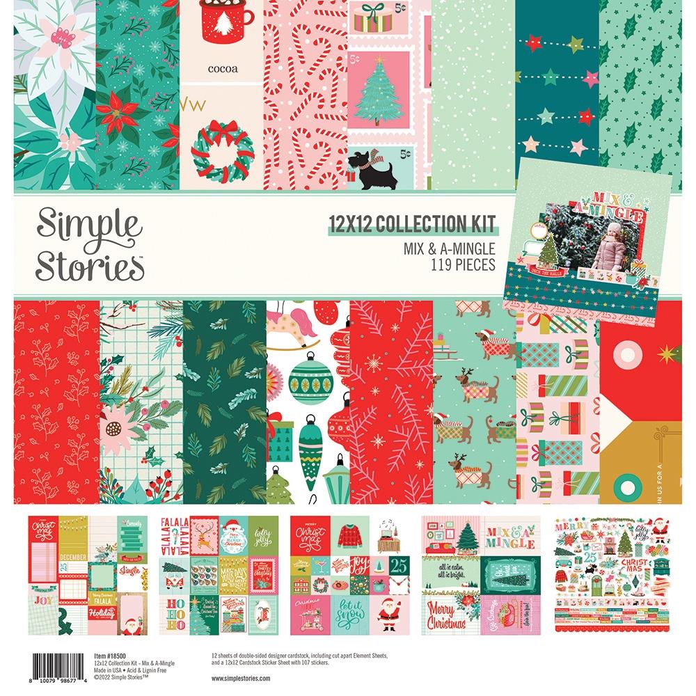 Simple Stories MIX &amp; A-MINGLE 119pc Collection Kit 12&quot;X12&quot;