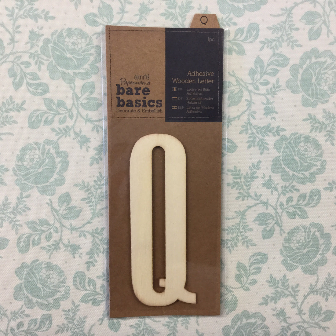 Scrapbooksrus Papermania Bare Basics Wooden Adhesive LETTER Q Wood Scrapbooksrus