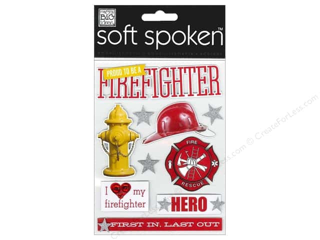 Me &amp; My Big Ideas FIREFIGHTER 3D Stickers 10pc - Scrapbook Kyandyland