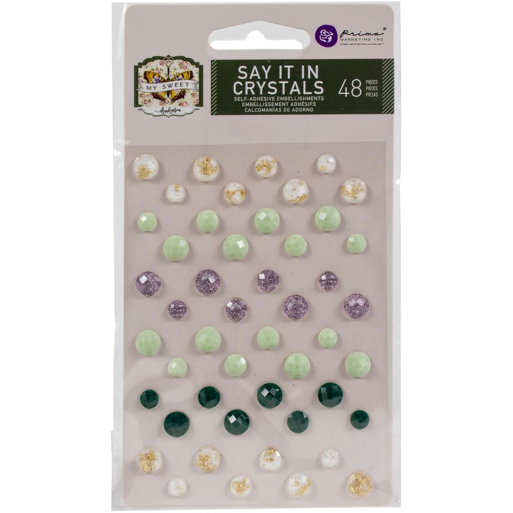 Prima Say It In Crystals MY SWEET Self-Adhesive Rhinestone Embellishments 48pc