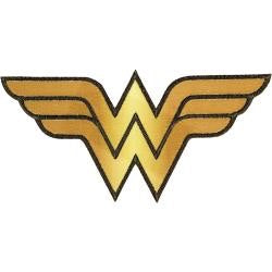 DC Comics WONDER WOMAN Iron On Embroidery Patch Appliqué- Gold Scrapbookrus