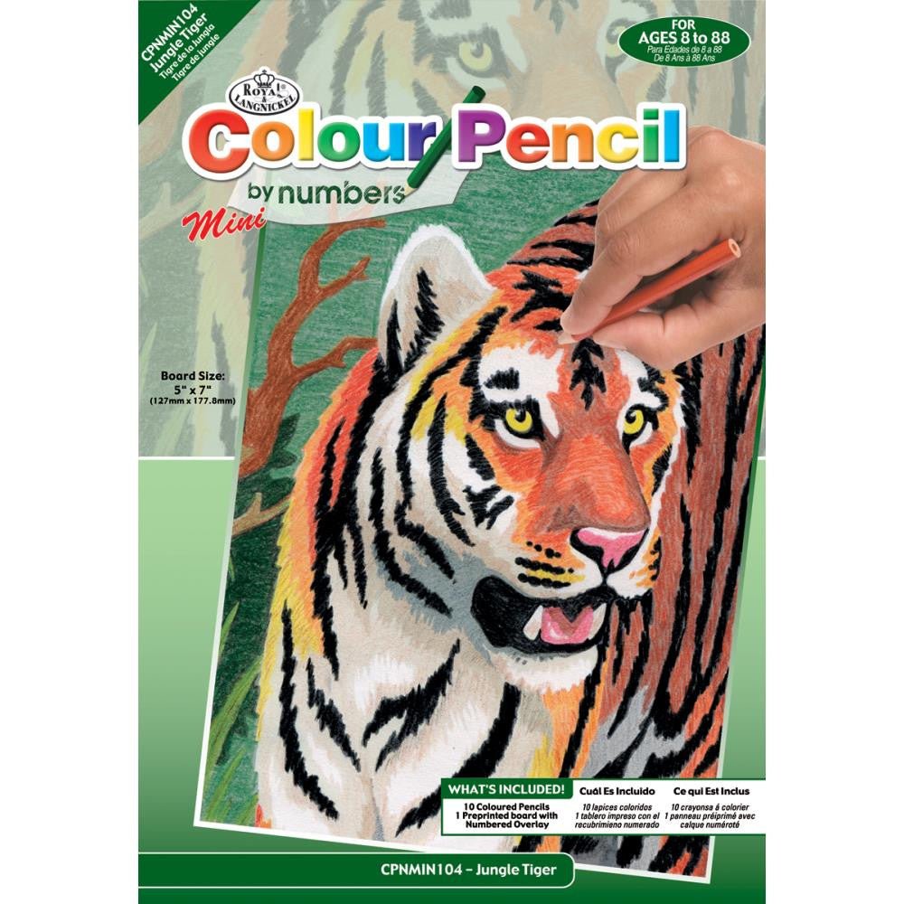 Royal Mini Color Pencil By Number JUNGLE TIGER