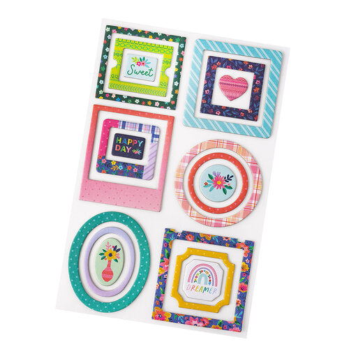 Paige Evans Blooming Wild MINI FRAMES Stickers 18pc