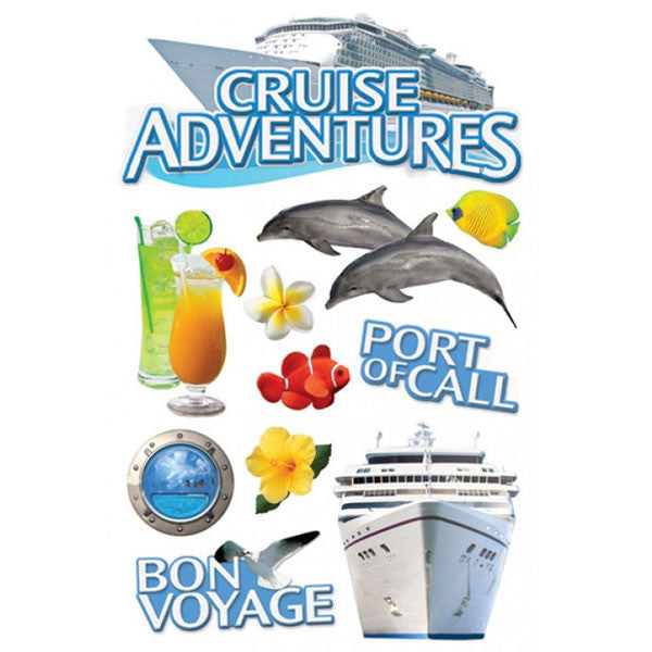 Paper House CRUISE ADVENTURES 3D Stickers 11pc