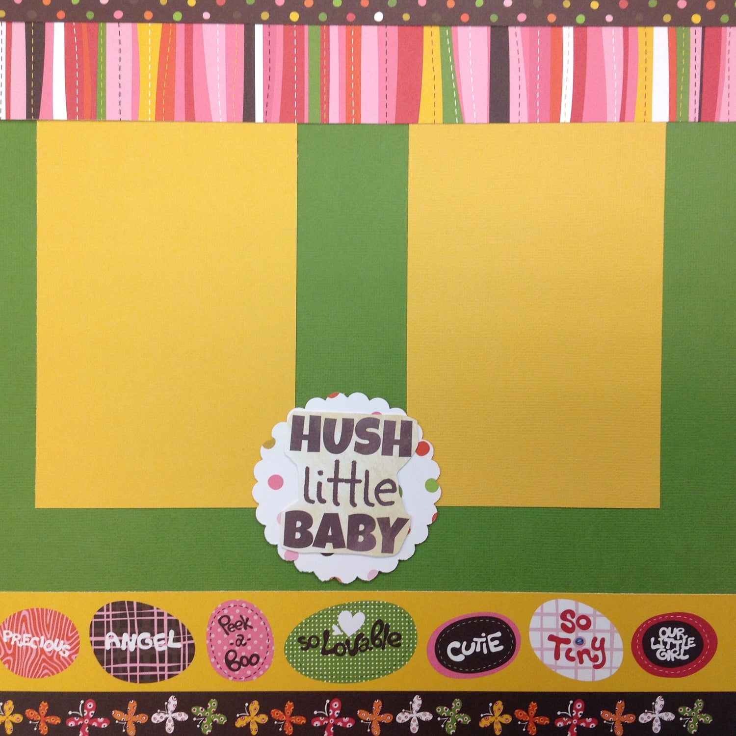 Premade Pages HUSH LITTLE BABY (1) 12&quot;x12&quot; Scrapbook Page