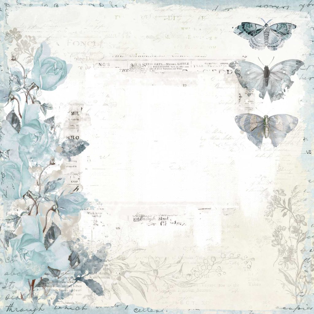 49 and Market Vintage Artistry Serenity FLUTTERING TRIO 12&quot;X12&quot; Scrapbook Paper