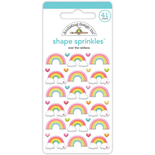 Doodlebug OVER THE RAINBOW Shape Sprinkles 36pc Scrapbookrus