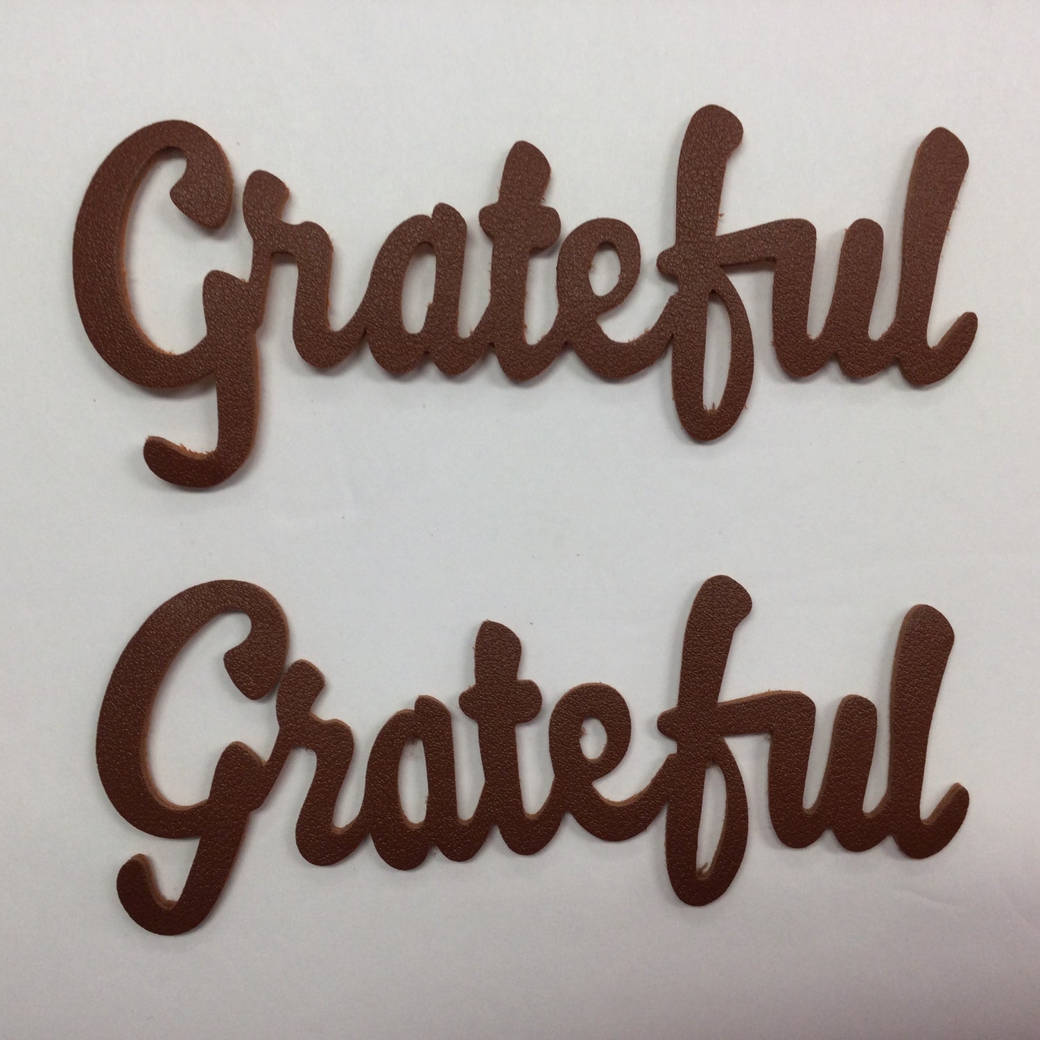 Faux Leather Word GRATEFUL Fall Scrapbook Title 1pc