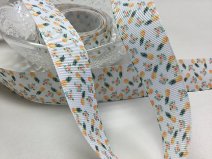 Pineapple Floral Grosgrain Ribbon 1 yard Scrapbooksrus Scrapbook Store