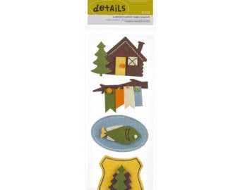 Camp American Crafts RIVER Layered 3D Stickers 4pc - Scrapbook Kyandyland