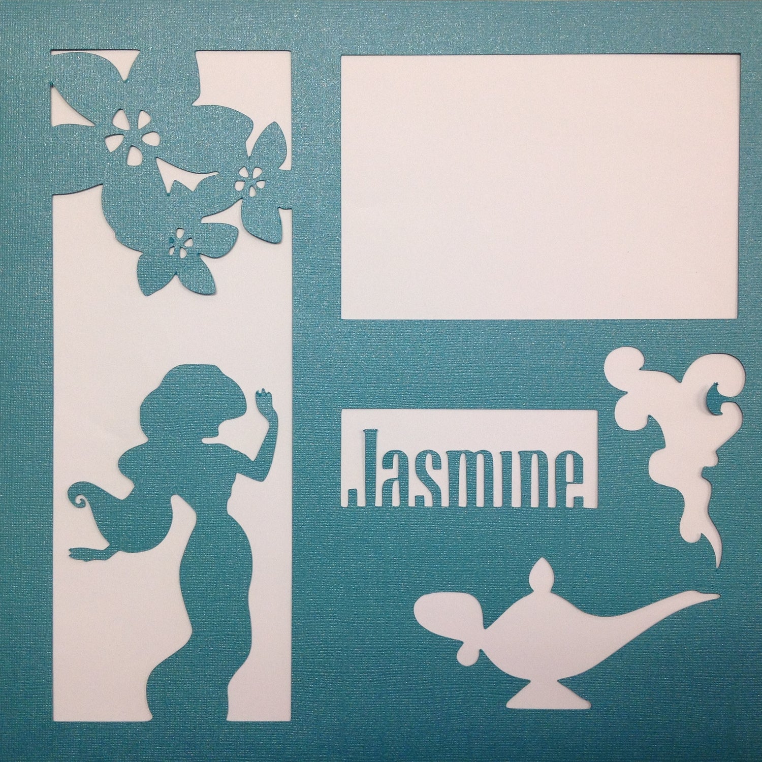 Page Frame Disney JASMINE AQUA DOT 12&quot;x12&quot; Scrapbook Overlays