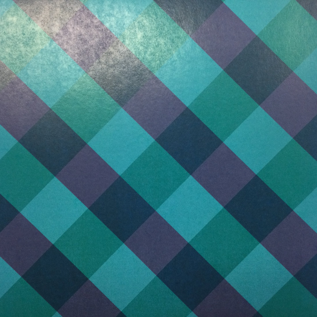 BIG PLAID Purple Teal 12X12 Scrapbook Paper