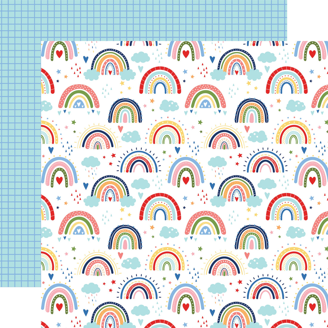 Echo Park My Favorite SUMMER RAINBOWS 12"X12" Scrapbook Paper