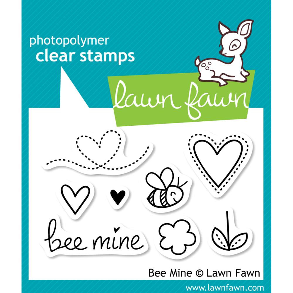 Lawn Fawn BEE MINE Clear Stamps 3&quot;X2&quot; 8pc - Scrapbook Kyandyland
