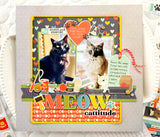 Simple Stories Pet Shoppe CAT  Decorative BRADS & CHIPBOARD Pieces 27pc