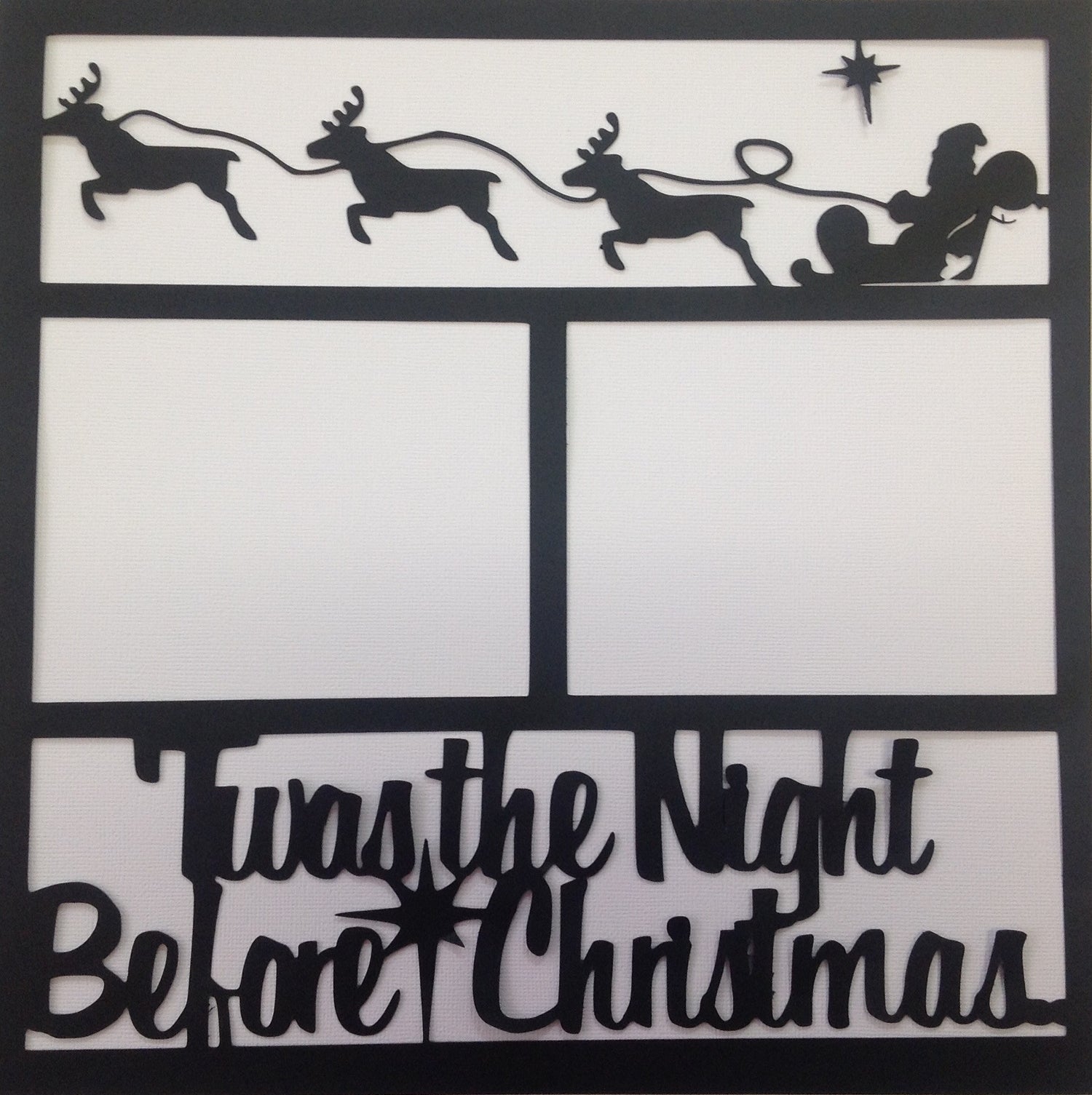 Page Frame TWAS THE NIGHT BEFORE CHRISTMAS Black Scrapbook Overlay