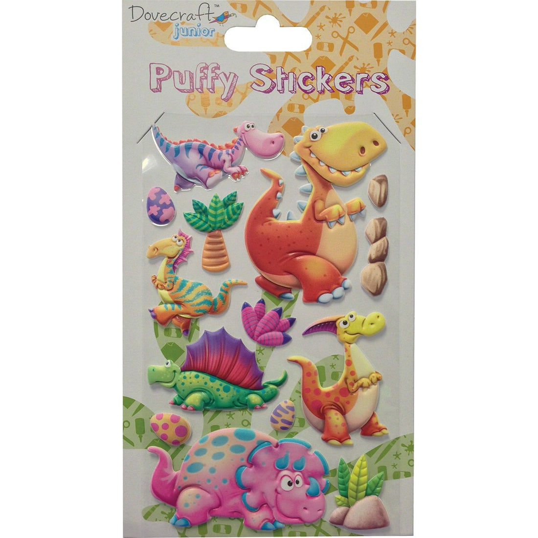 Dovecraft Junior Dinosaur PUFFY STICKERS Scrapbooksrus