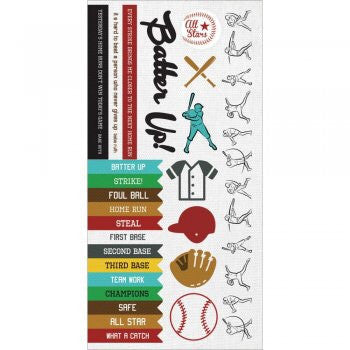 Kaisercraft Game On Stickers Baseball 6&quot;X12