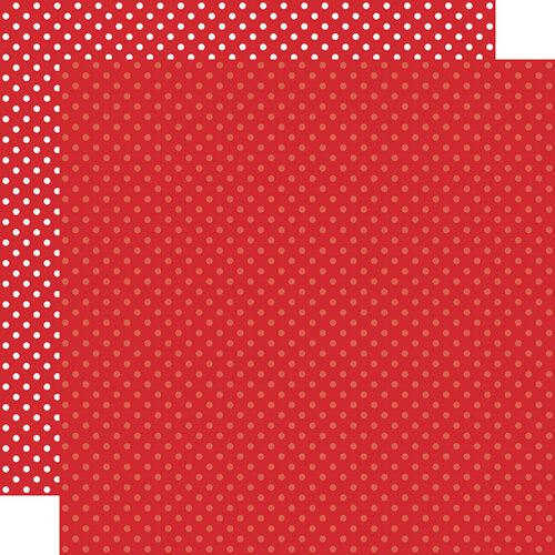 Echo Park Dots &amp; Stripes RED 12&quot;X12&quot; Scrapbook Paper