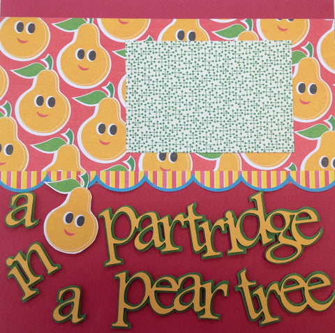 Premade Scrapbook Page (2) 12"x12" PARTRIDGE PEAR TREE
