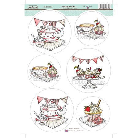 Hobby House Daisy Mae Draws AFTERNOON TEA Stickers 6pc